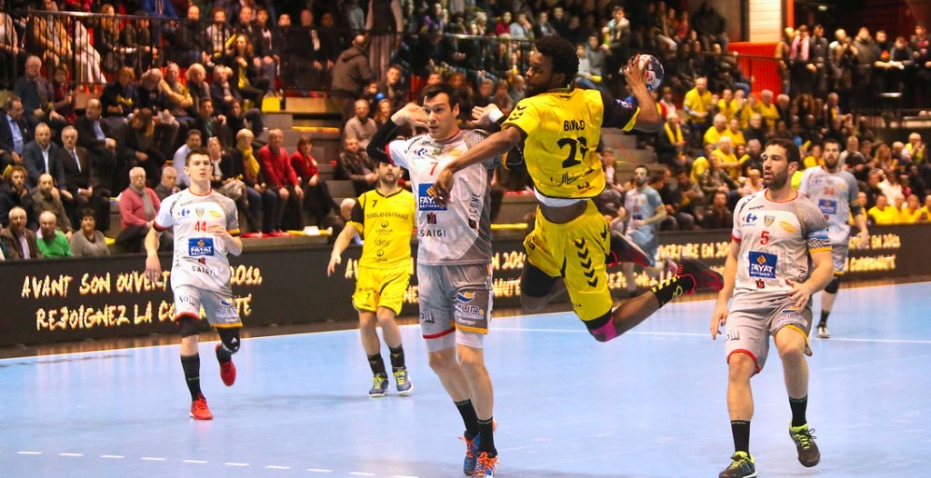 Joueur Tremblay en extension face au but